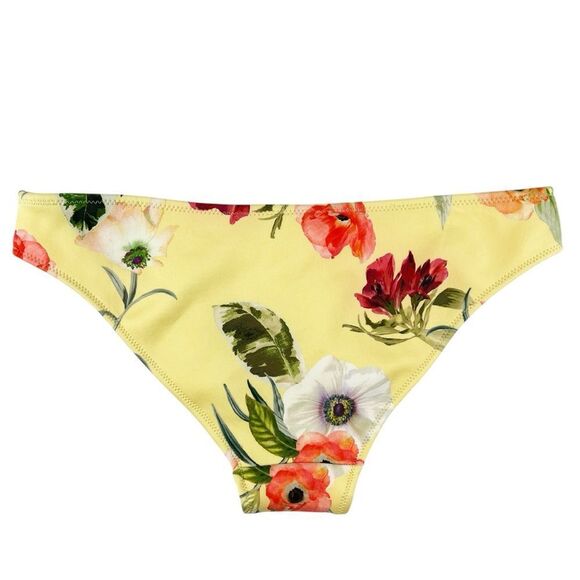 H&M Yellow Floral Swim Bikini Bottoms Size 6 - Picture 2 of 4